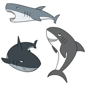 Vector set of sharks Stock Illustration