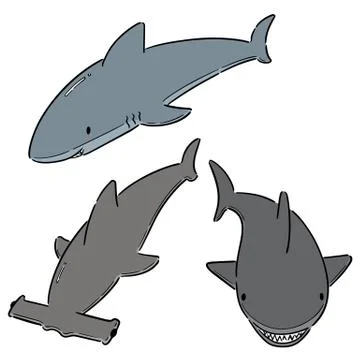 Vector set of sharks Stock Illustration