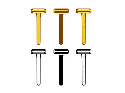 Vector set of shaving machines in doodle style on white background Stock Illustration