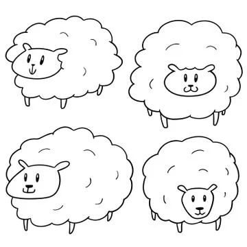 Vector set of sheep Stock Illustration