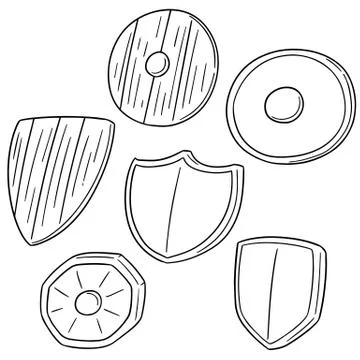 Vector set of shield Stock Illustration