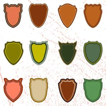 The vector set of shields Stock Illustration
