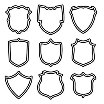 Vector set of shields Stock Illustration