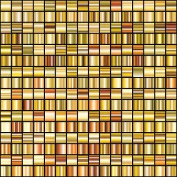 Vector set of shiny 256 abstract gold gradient backgrounds Ilustración de archivo