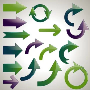 Vector set of shiny arrows Stock Illustration