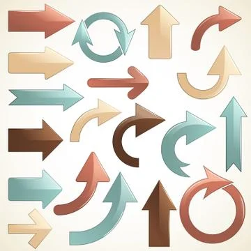 Vector set of shiny arrows Stock Illustration