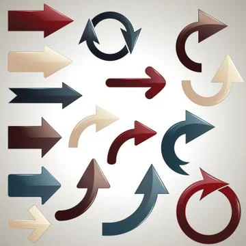 Vector set of shiny arrows Illustrazione stock