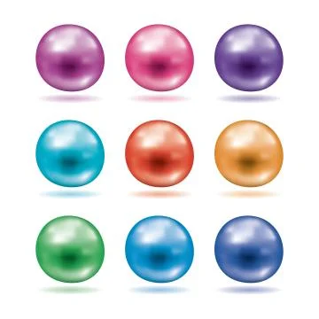 Vector set of shiny pearls Stock Illustration