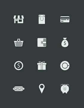 Vector set of shopping icons Stock Illustration