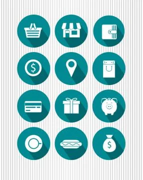 Vector set of shopping icons Illustrazione stock
