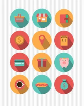 Vector set of shopping icons Stock Illustration