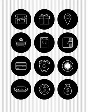 Vector set of shopping icons Stock Illustration
