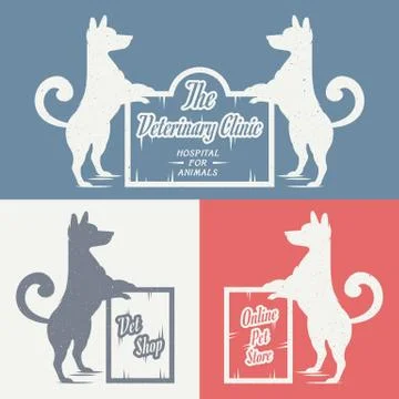Vector set sign dog Stock Illustration