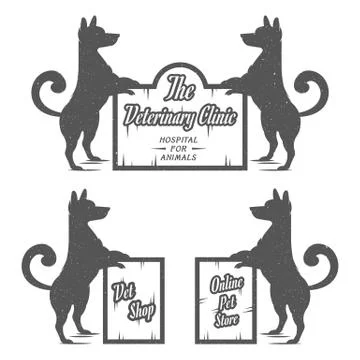 Vector set sign dog Stock Illustration