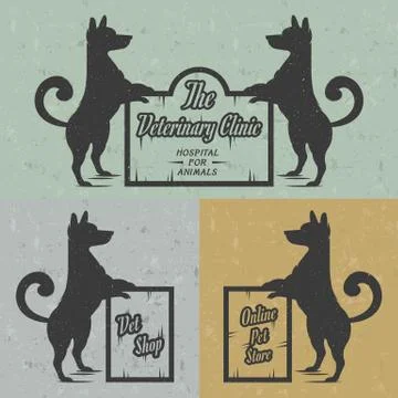 Vector set sign dog Stock Illustration
