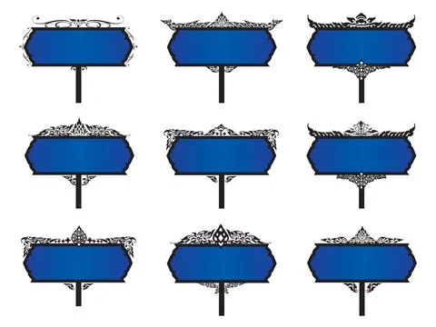 Vector Set signpost with copy space for add text message. Stock Illustration