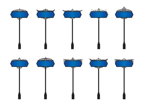 Vector Set signpost with copy space for add text message. Stock Illustration