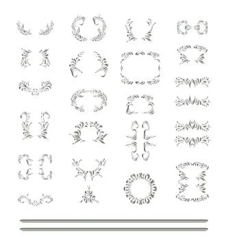 Vector set of  silver elements Stock Illustration