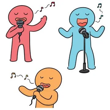 Vector set of singer Stock Illustration