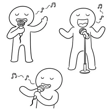 Vector set of singer Stock Illustration