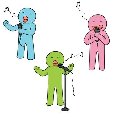 Vector set of singer Stock Illustration