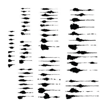 Vector Set of Sixty Five Ink Puddled Brushes Stock Illustration