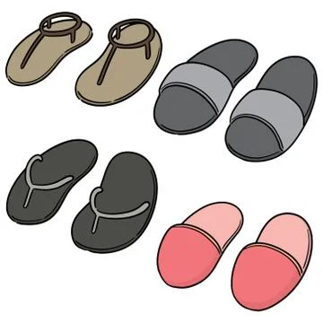 Vector set of slippers Stock Illustration