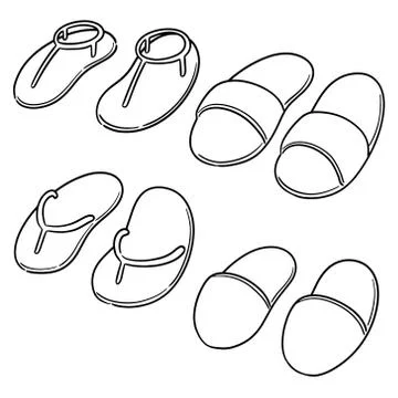 Vector set of slippers Stock Illustration