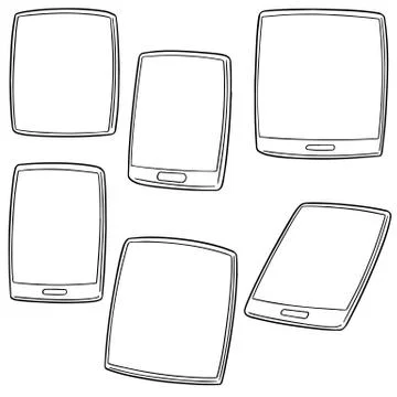 Vector set of smartphone and tablet cartoon Illustrazione stock