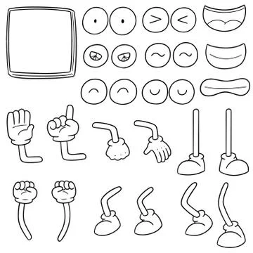 Vector set of smartphone cartoon Stock Illustration