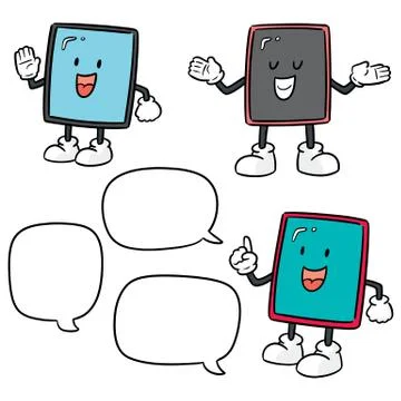 Vector set of smartphone cartoon Illustrazione stock