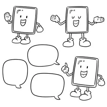 Vector set of smartphone cartoon Stock Illustration