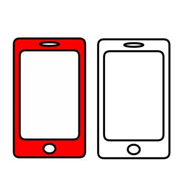 Vector set of smartphones with blank white screens Stock Illustration