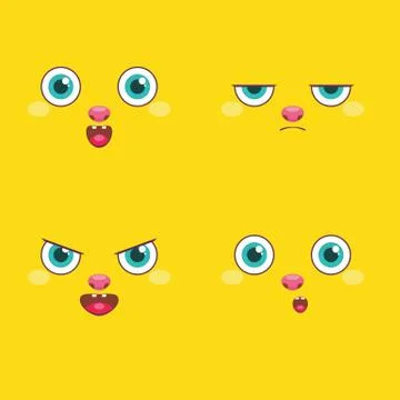 Vector set - smiley faces Stock Illustration