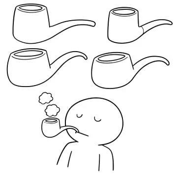 Vector set of smoking pipe Stock Illustration