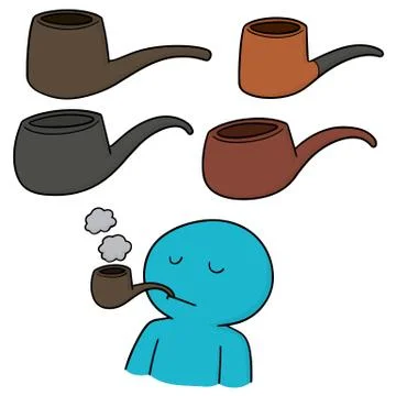 Vector set of smoking pipe Stock Illustration