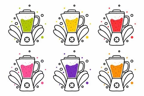 Vector set of smoothie blenders. Stock Illustration