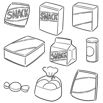 Vector set of snack Illustrazione stock