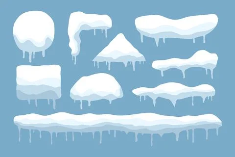 Vector set of snow caps Illustrazione stock