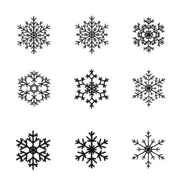 Vector set of snowflakes Stock Illustration