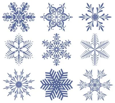 Vector set of snowflakes Stock Illustration