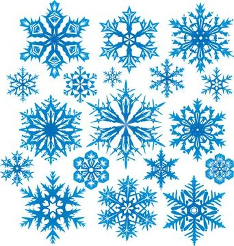 Vector set of snowflakes Stock Illustration