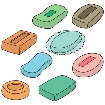 Vector set of soap Illustrazione stock
