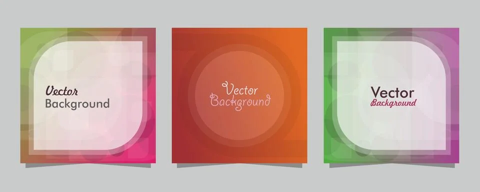 Vector set of social media post template Stock Illustration