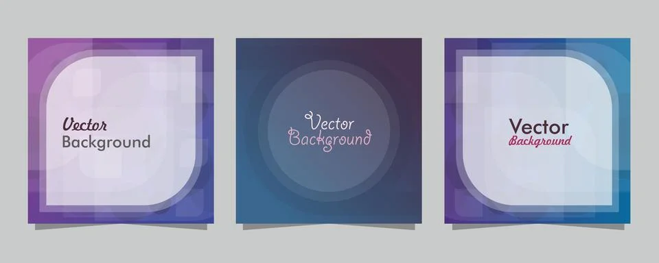 Vector set of social media post template Illustrazione stock