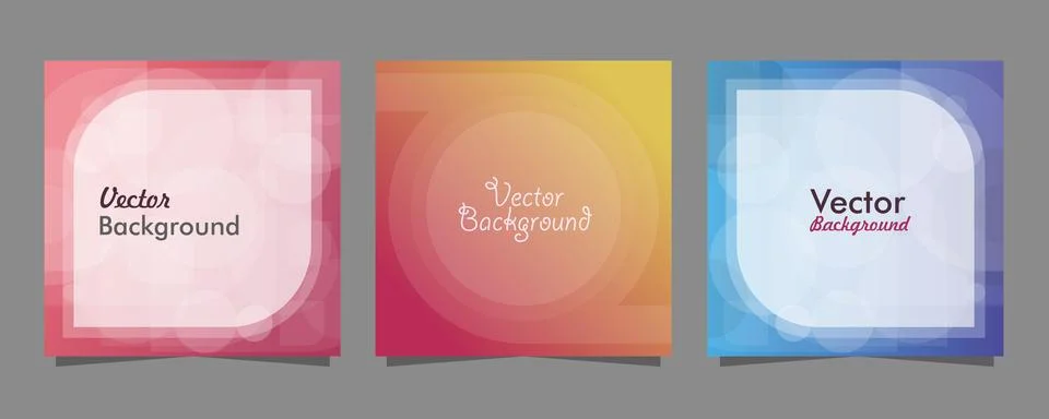 Vector set of social media post template Illustrazione stock
