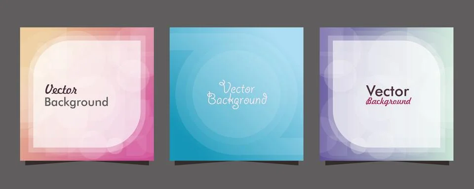 Vector set of social media post template Illustrazione stock