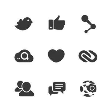 Vector set of social network icons Stock Illustration