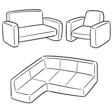Vector set of sofa Stock Illustration