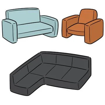Vector set of sofa Illustrazione stock